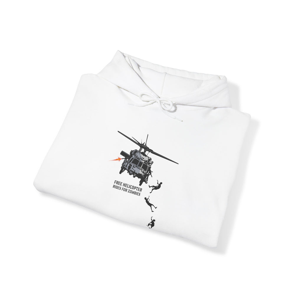 FREE HELICOPTER RIDES FOR ZOMBIES HOODIE