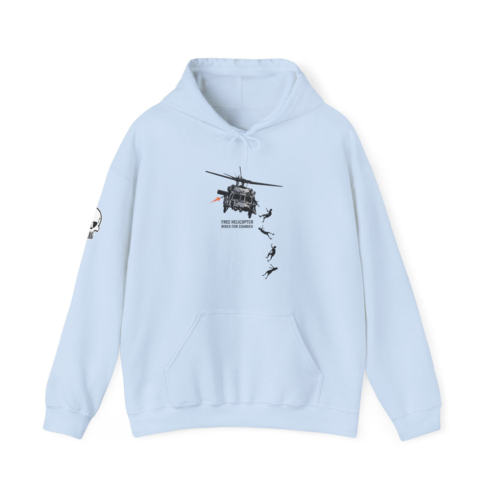 FREE HELICOPTER RIDES FOR ZOMBIES HOODIE