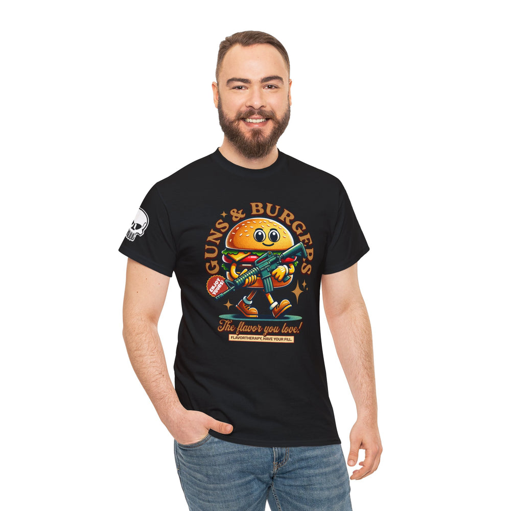 GUNS AND BURGERS VINTAGE T SHIRT