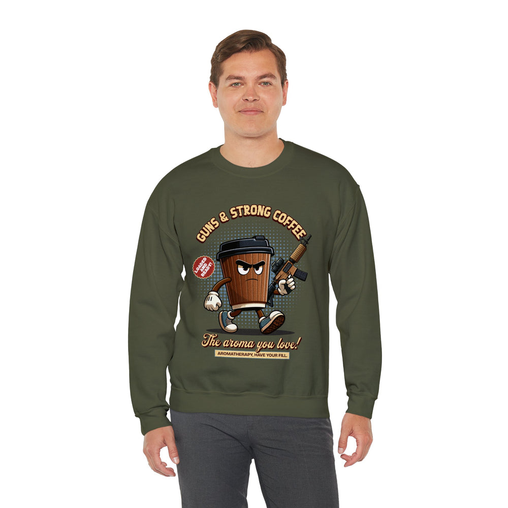 GUNS AND STRONG COFFEE SWEATSHIRT