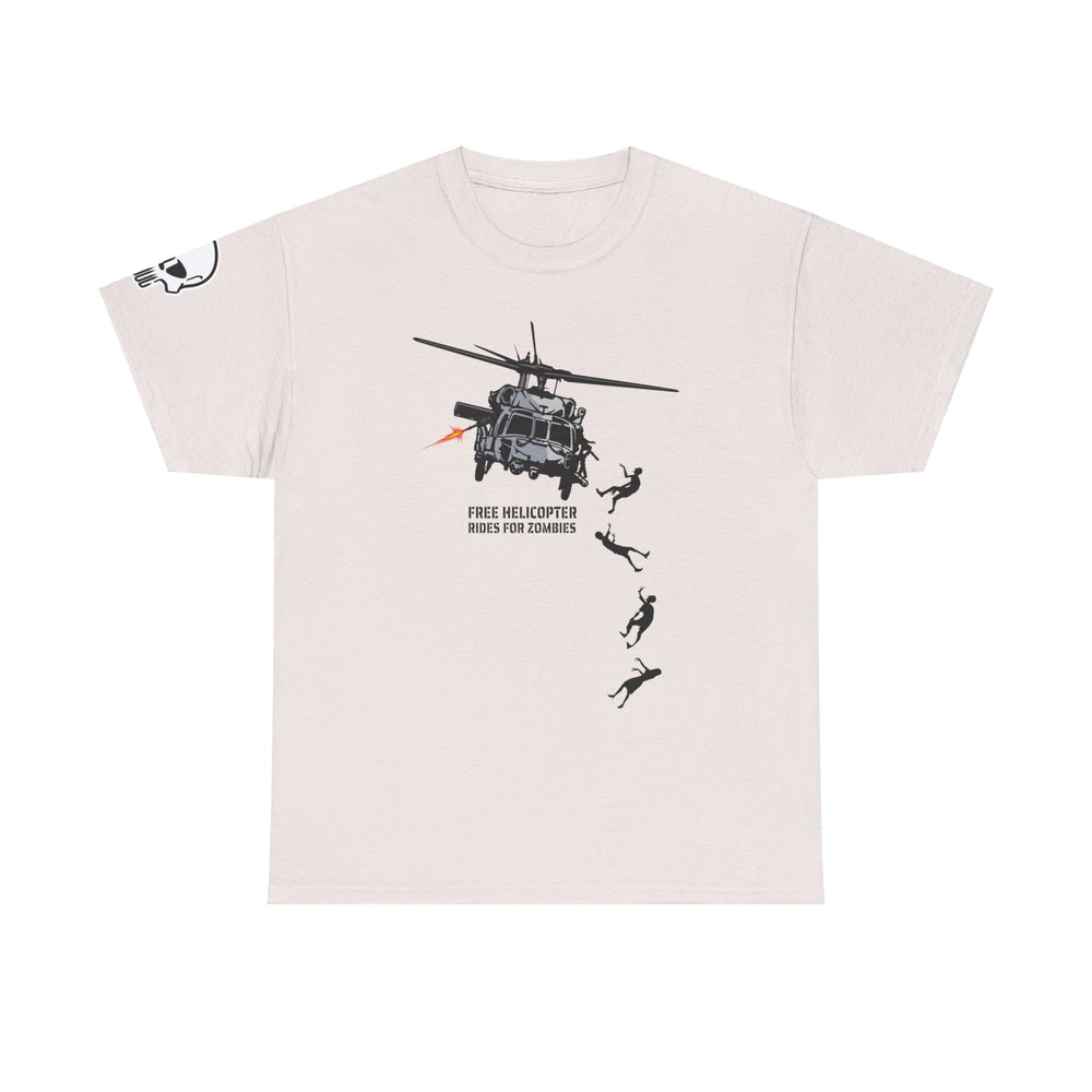 FREE HELICOPTER RIDES FOR ZOMBIES T SHIRT