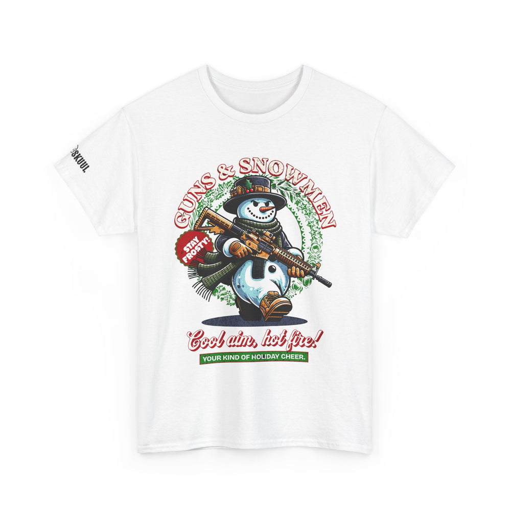 GUNS AND SNOWMEN XMAS T SHIRT