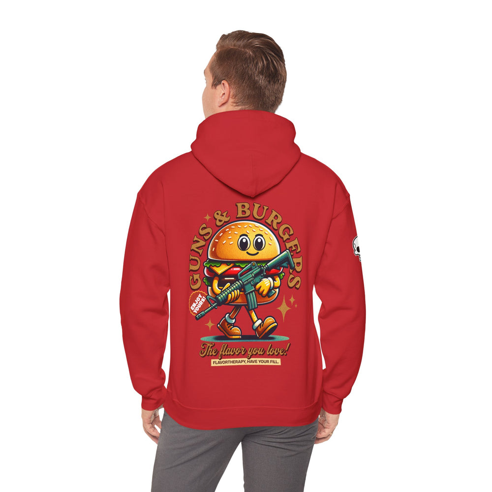 GUNS AND BURGERS VINTAGE HOODIE