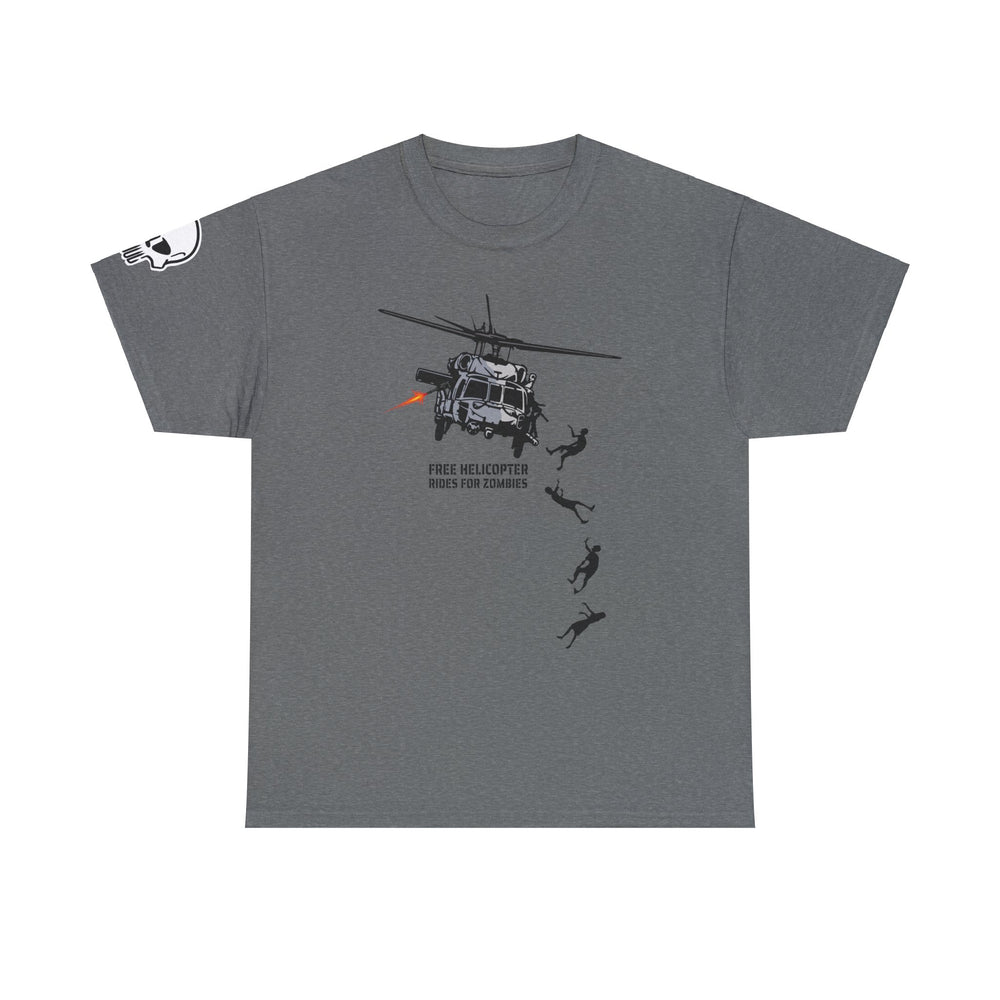 FREE HELICOPTER RIDES FOR ZOMBIES T SHIRT