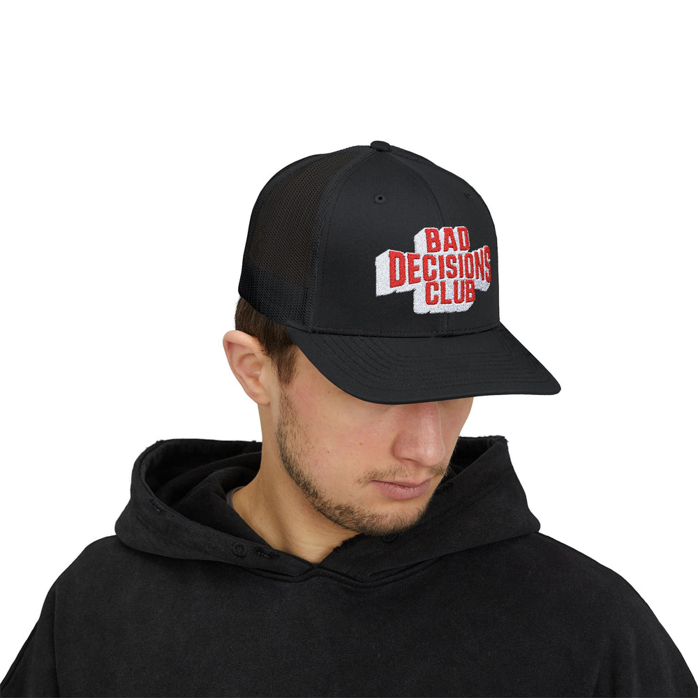 BAD DECISIONS CLUB SNAP TRUCKER HAT