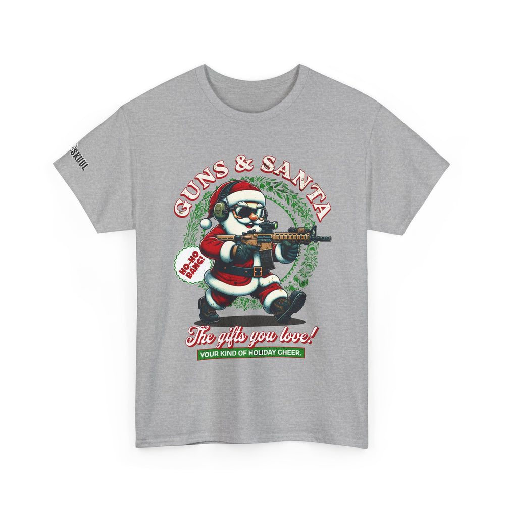 GUNS AND SANTA T SHIRT