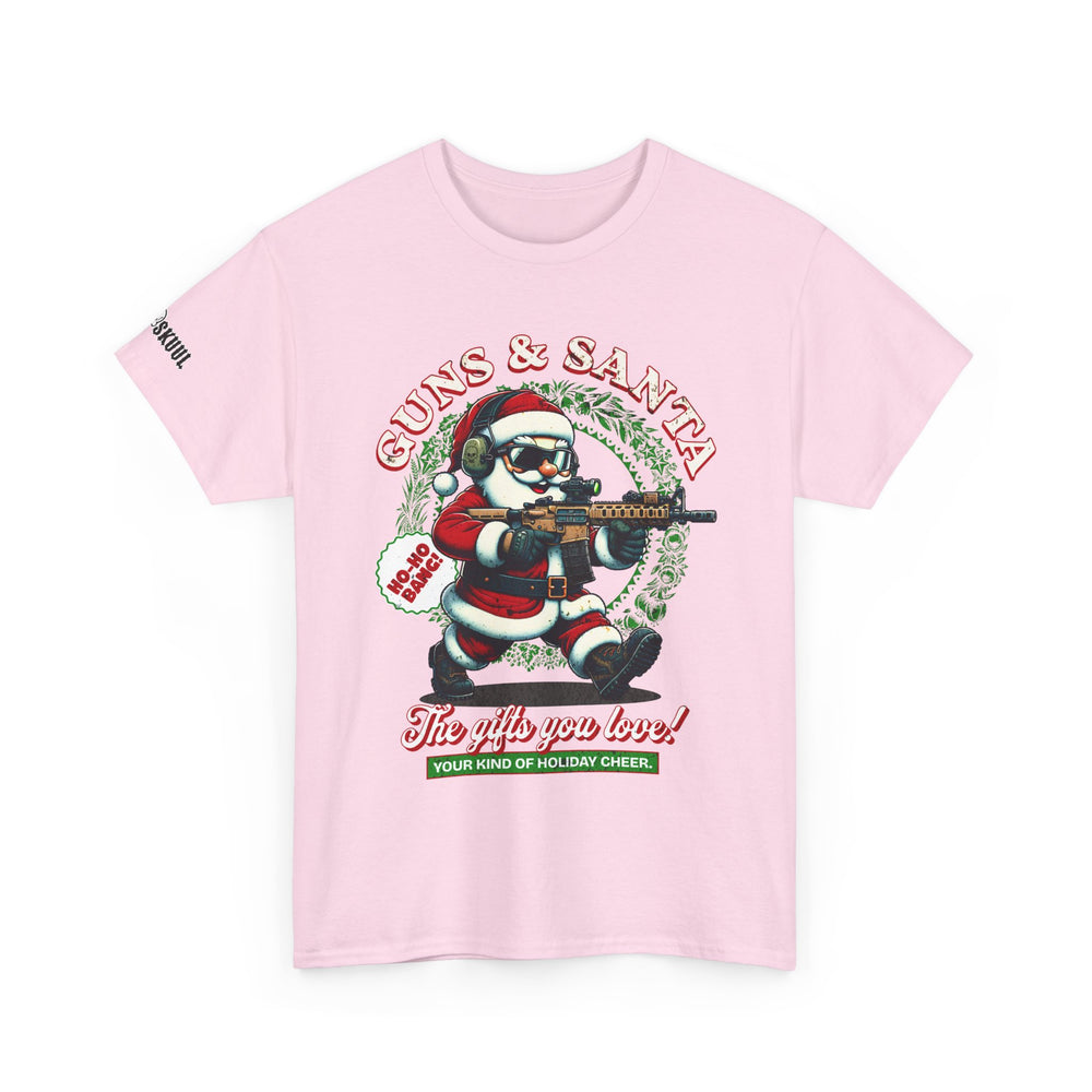 GUNS AND SANTA T SHIRT