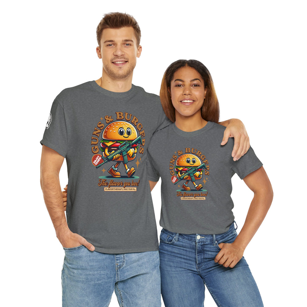 GUNS AND BURGERS VINTAGE T SHIRT