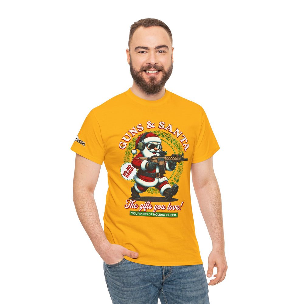 GUNS AND SANTA T SHIRT