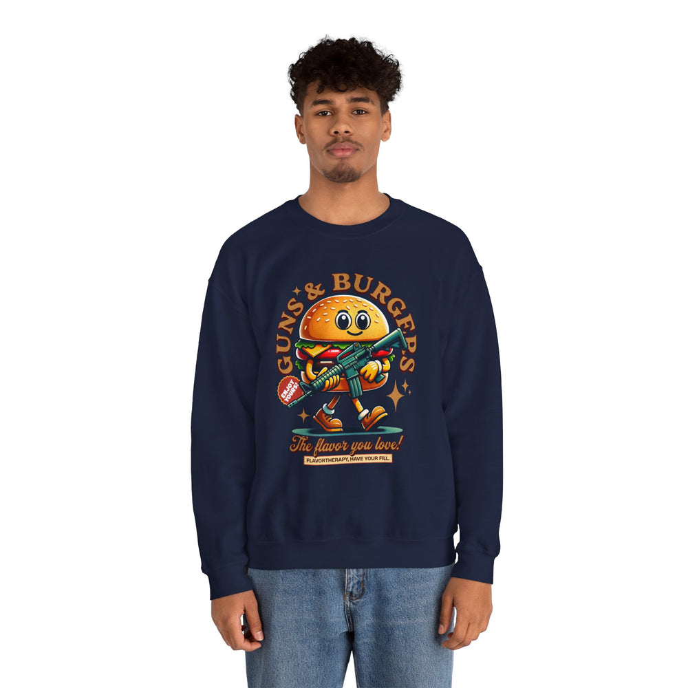 GUNS AND BURGERS VINTAGE SWEATSHIRT