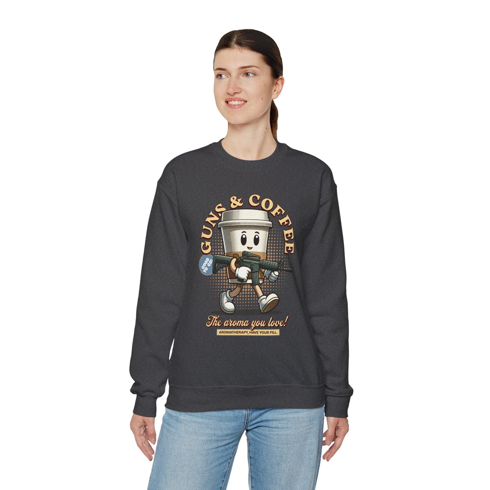 GUNS AND COFFEE VINTAGE SWEATSHIRT