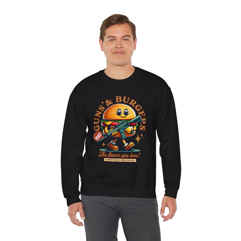 GUNS AND BURGERS VINTAGE SWEATSHIRT