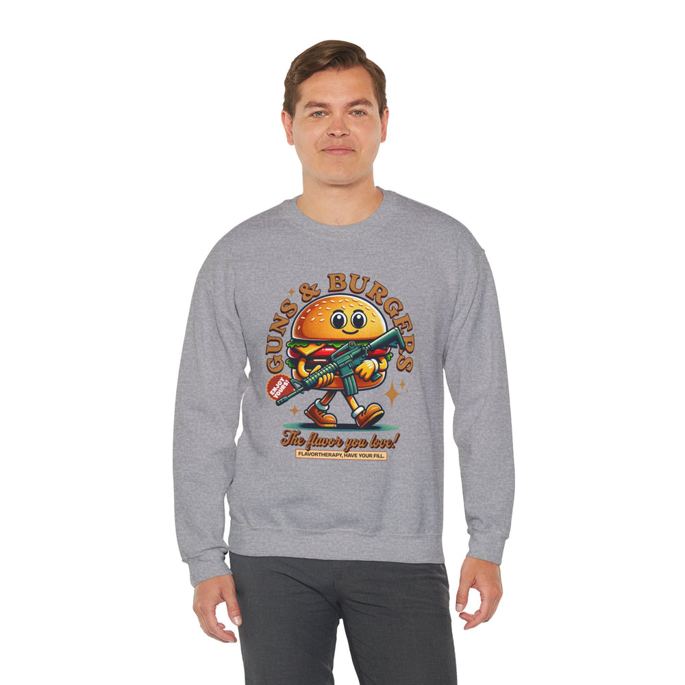 GUNS AND BURGERS VINTAGE SWEATSHIRT