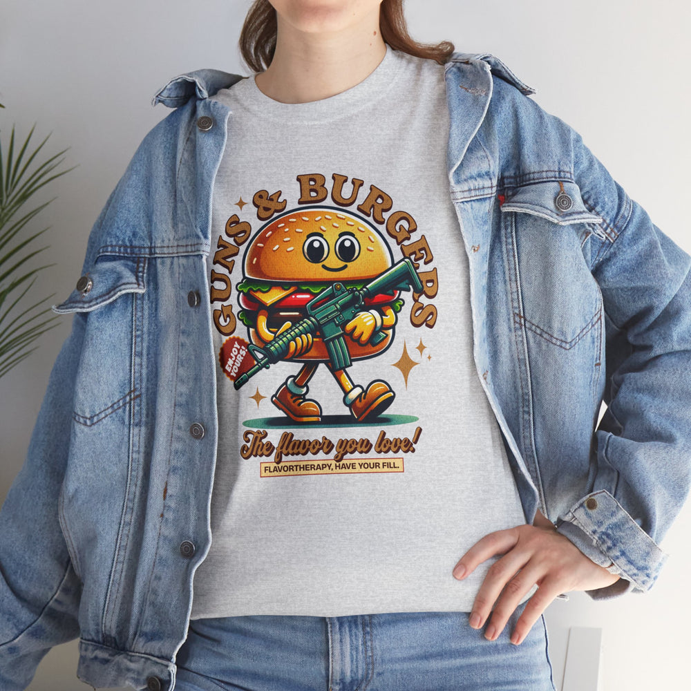 GUNS AND BURGERS VINTAGE T SHIRT