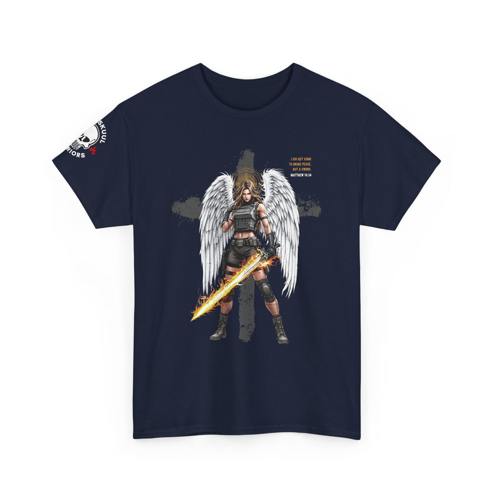 FEMALE ARCHANGEL MATTHEW 10:34 T SHIRT