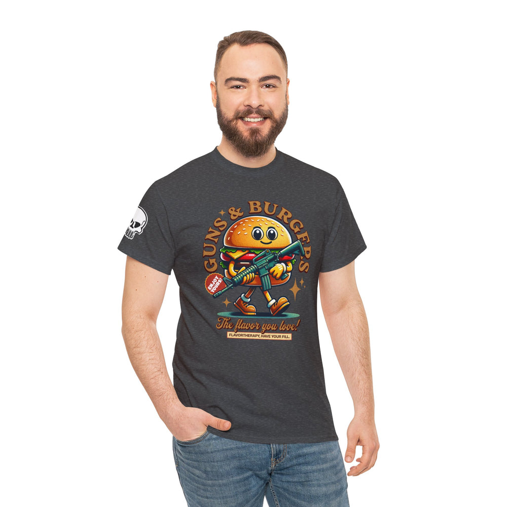 GUNS AND BURGERS VINTAGE T SHIRT