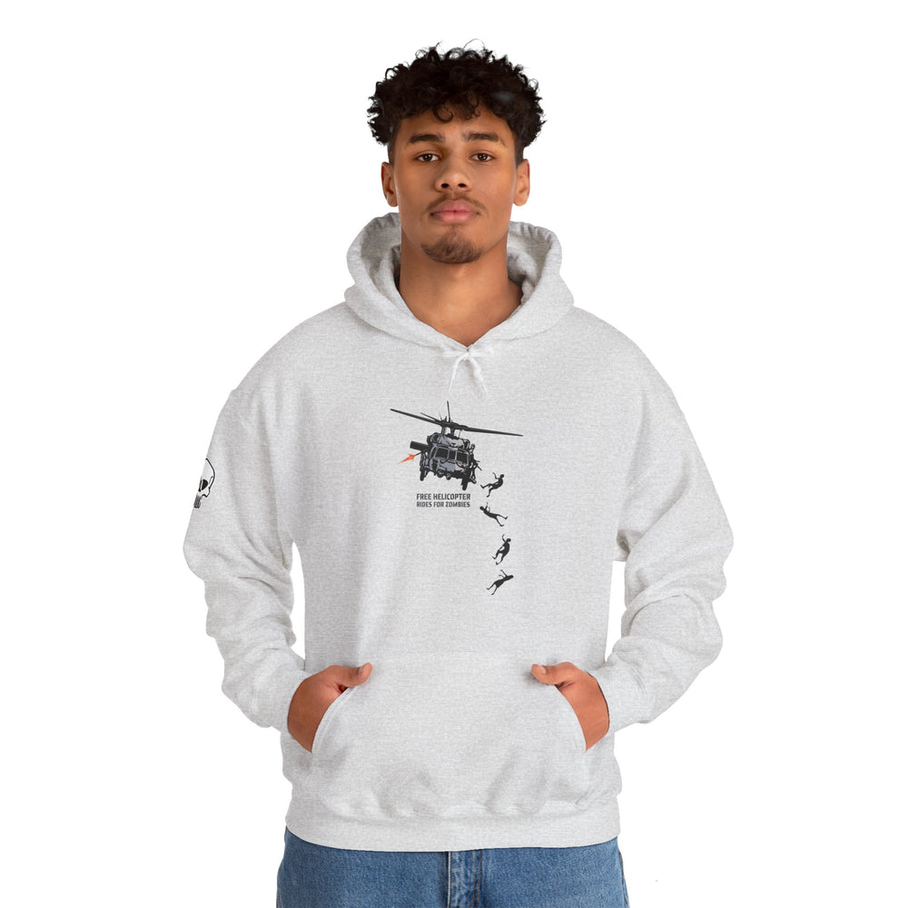 FREE HELICOPTER RIDES FOR ZOMBIES HOODIE