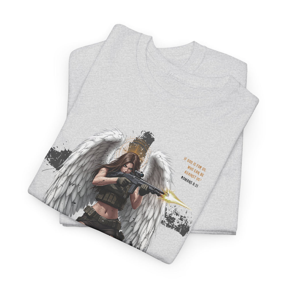 FEMALE ARCHANGEL ROMANS 8:31 T SHIRT