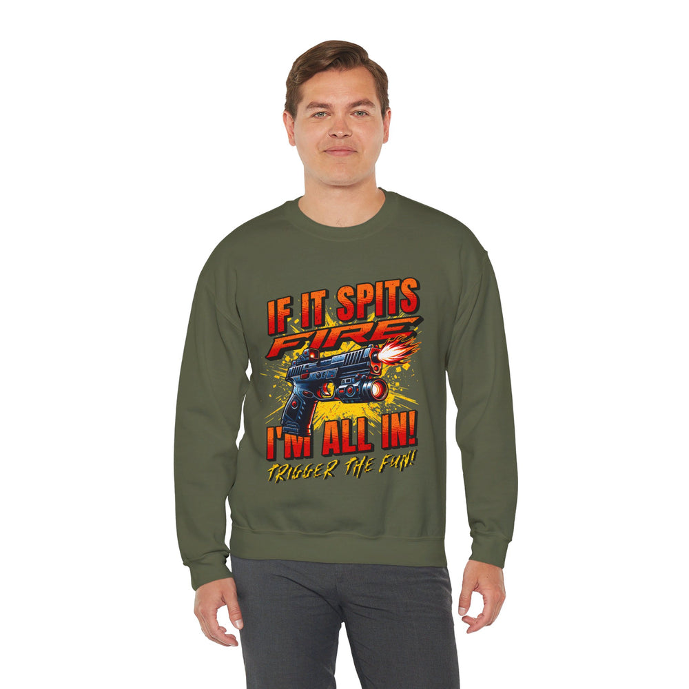 TACTICAL GUN SPITTING SWEATSHIRT