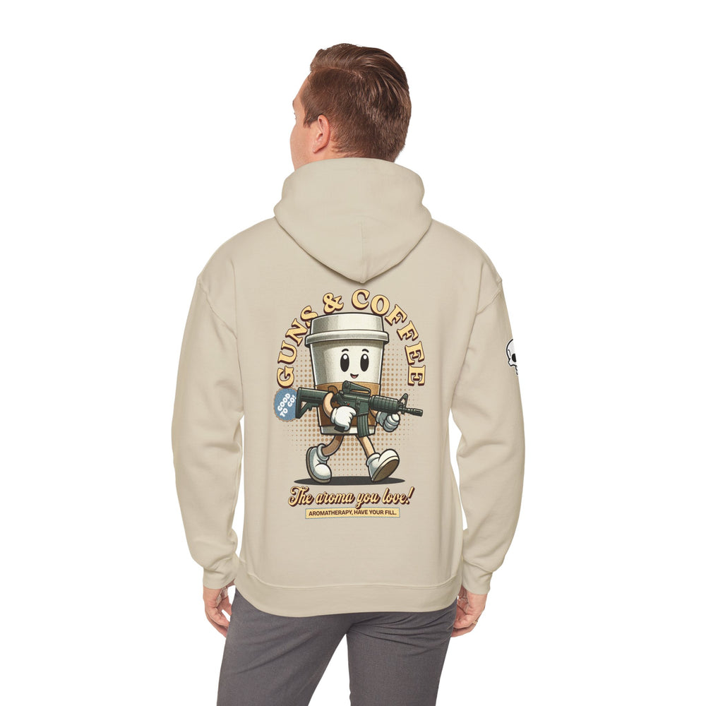 GUNS AND COFFEE VINTAGE HOODIE