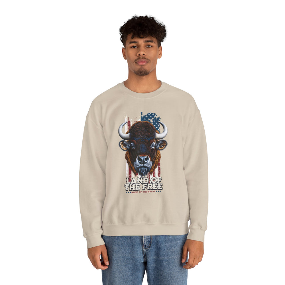 LAND OF THE FREE BISON SWEATSHIRT