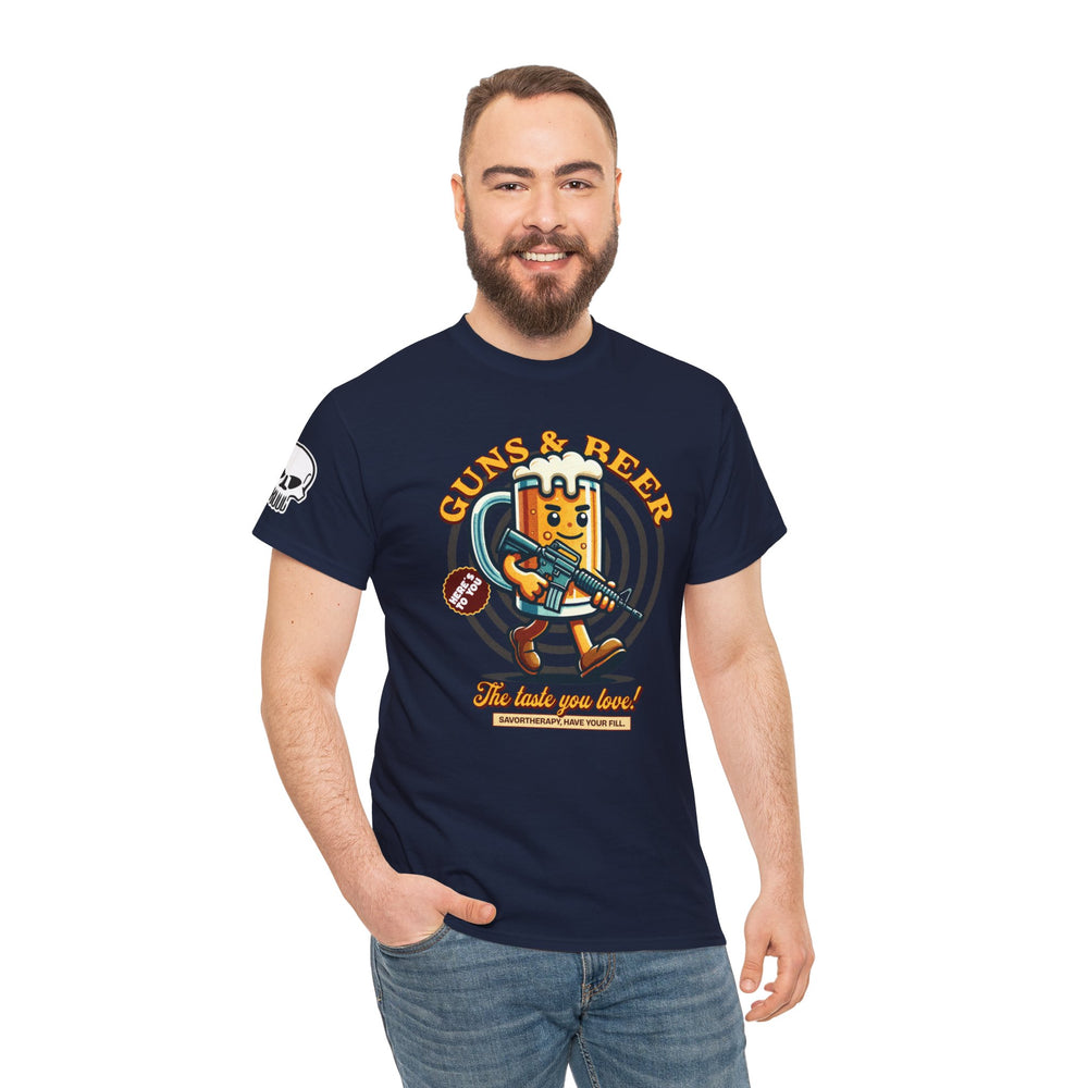 GUNS AND BEER VINTAGE T SHIRT