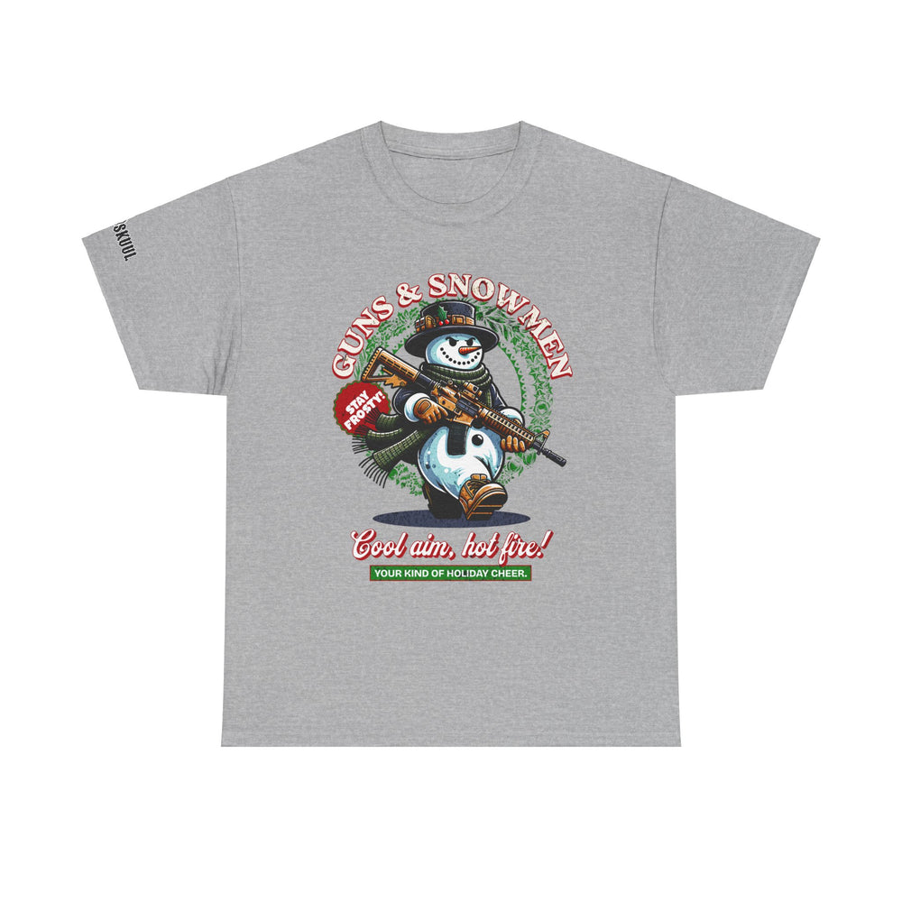 GUNS AND SNOWMEN XMAS T SHIRT