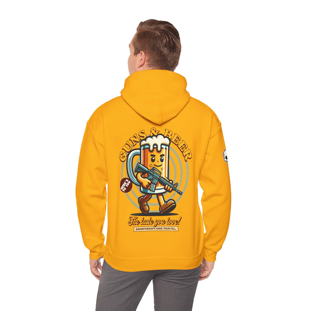 GUNS AND BEER VINTAGE HOODIE