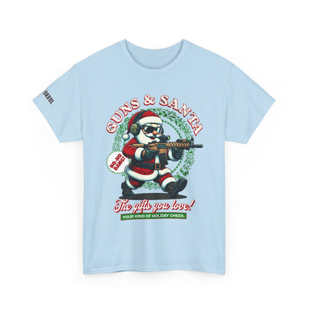 GUNS AND SANTA T SHIRT