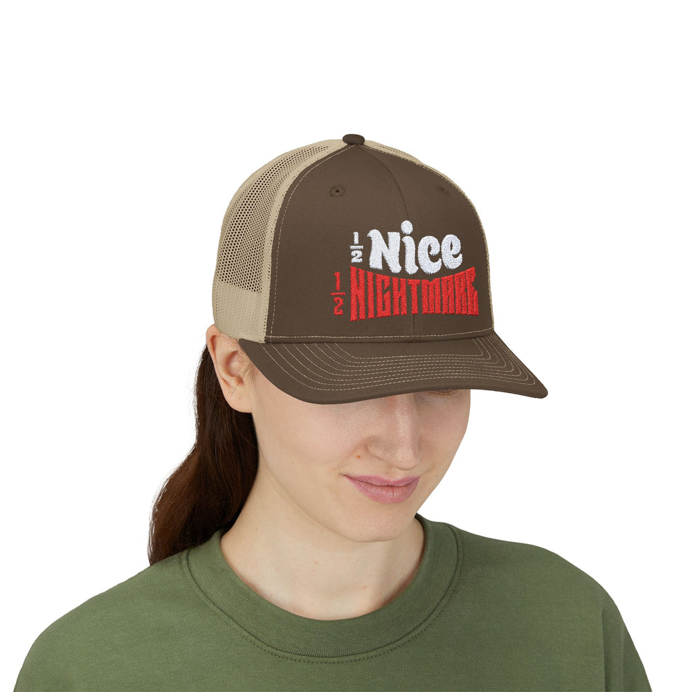 HALF NICE HALF NIGHTMARE TRUCKER HAT