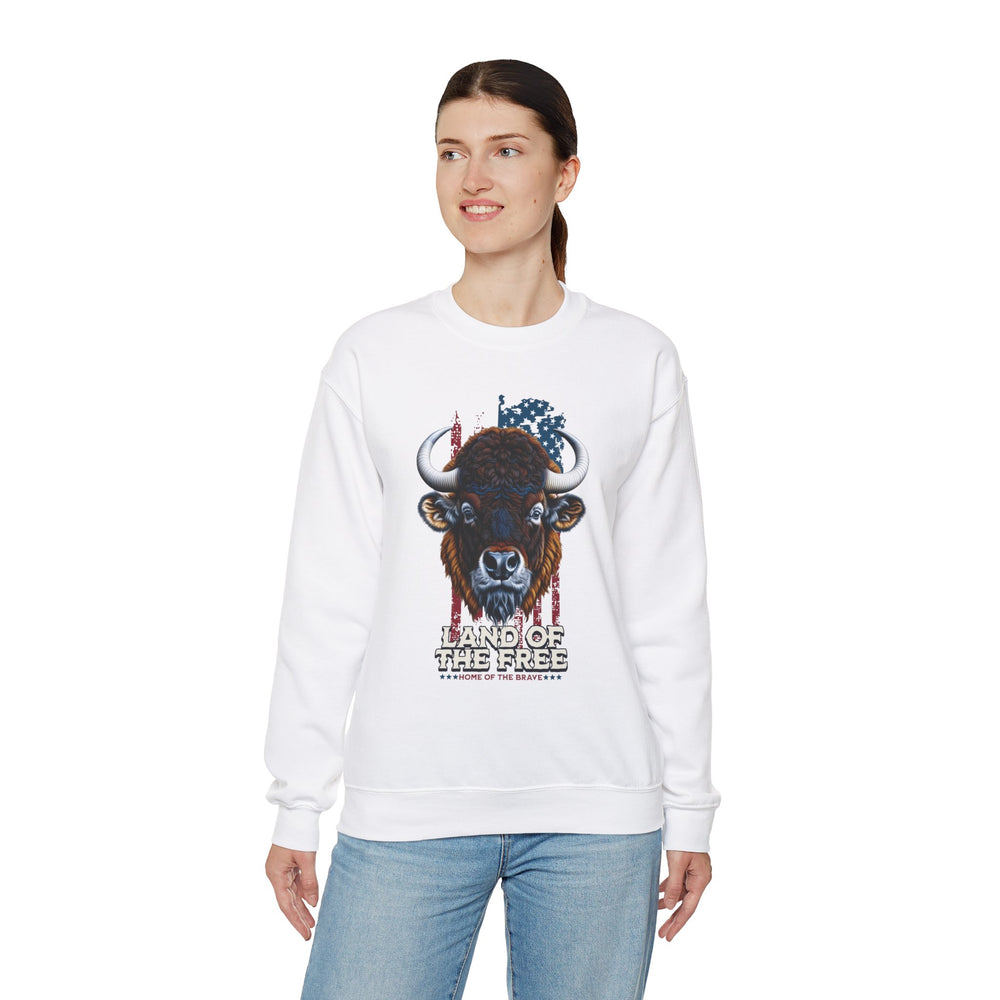 LAND OF THE FREE BISON SWEATSHIRT