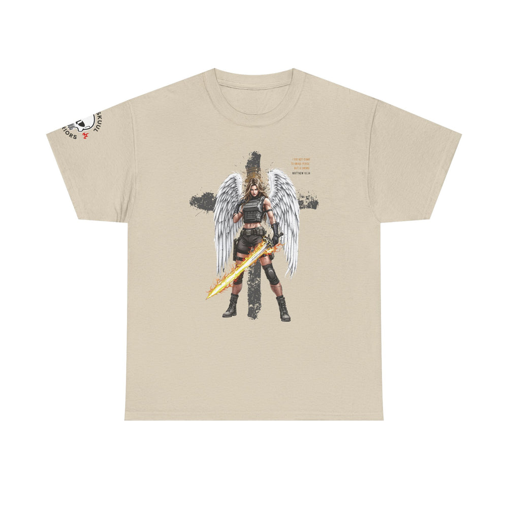 FEMALE ARCHANGEL MATTHEW 10:34 T SHIRT