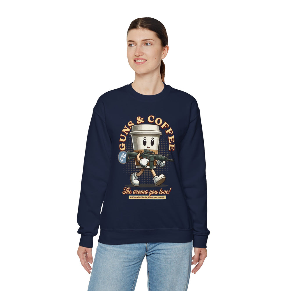 GUNS AND COFFEE VINTAGE SWEATSHIRT