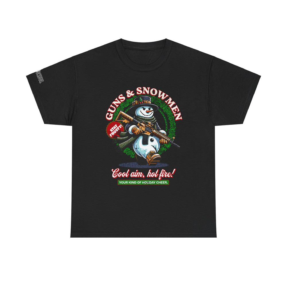 GUNS AND SNOWMEN XMAS T SHIRT