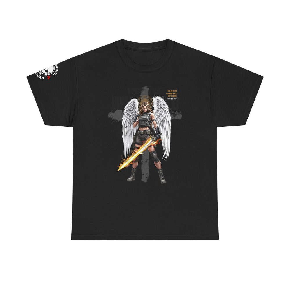 FEMALE ARCHANGEL MATTHEW 10:34 T SHIRT