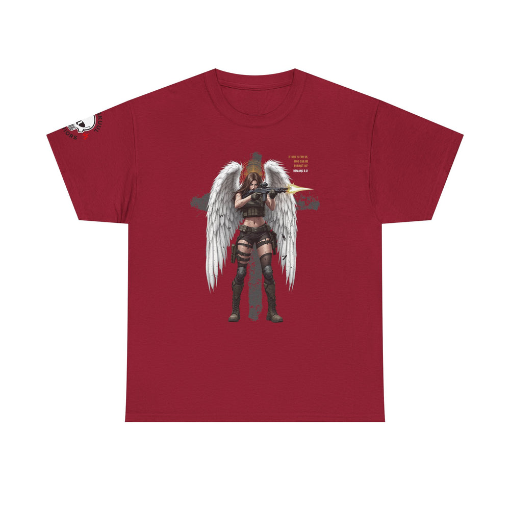 FEMALE ARCHANGEL ROMANS 8:31 T SHIRT