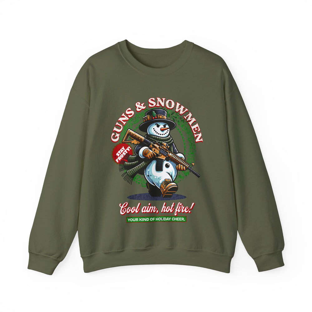 GUNS AND SNOWMEN XMAS SWEATSHIRT