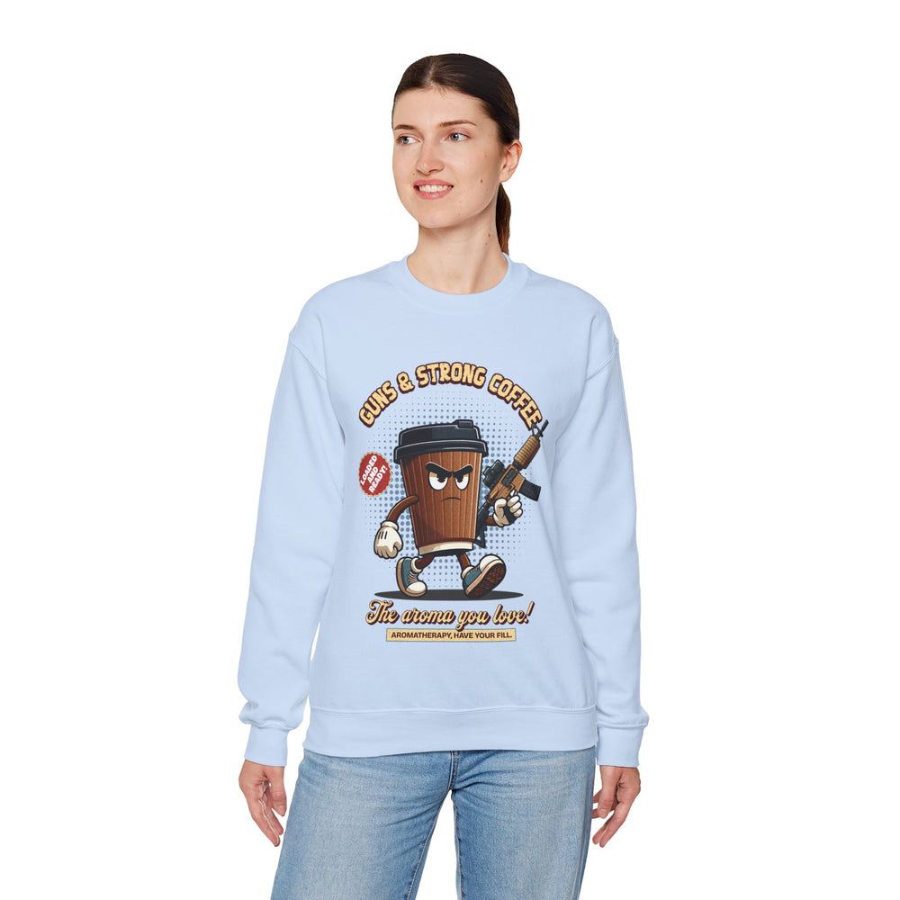 GUNS AND STRONG COFFEE SWEATSHIRT