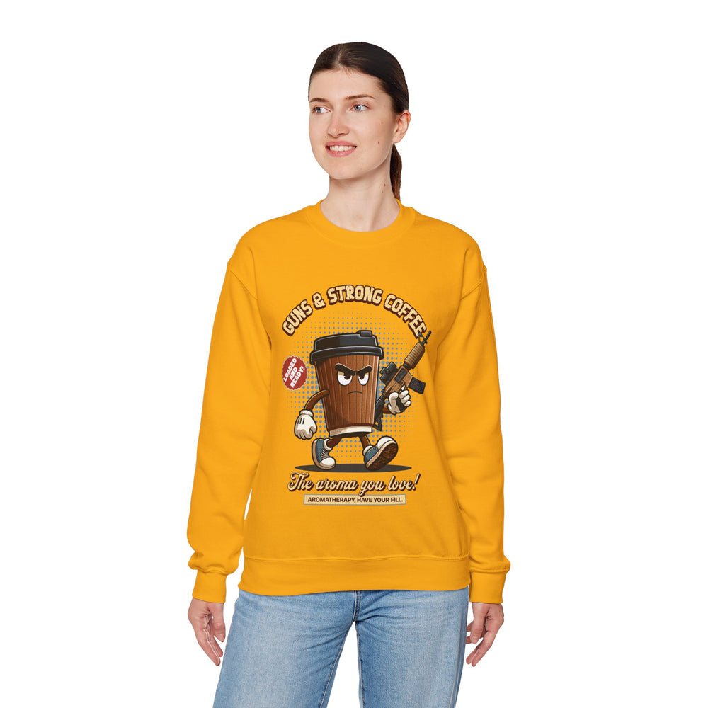 GUNS AND STRONG COFFEE SWEATSHIRT