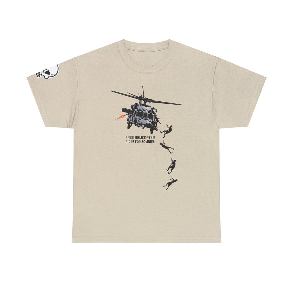 FREE HELICOPTER RIDES FOR ZOMBIES T SHIRT