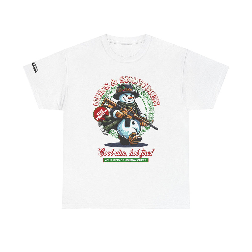 GUNS AND SNOWMEN XMAS T SHIRT