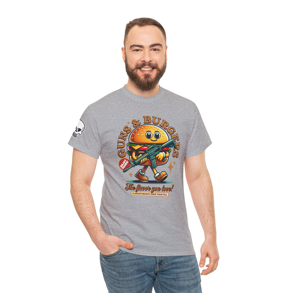 GUNS AND BURGERS VINTAGE T SHIRT