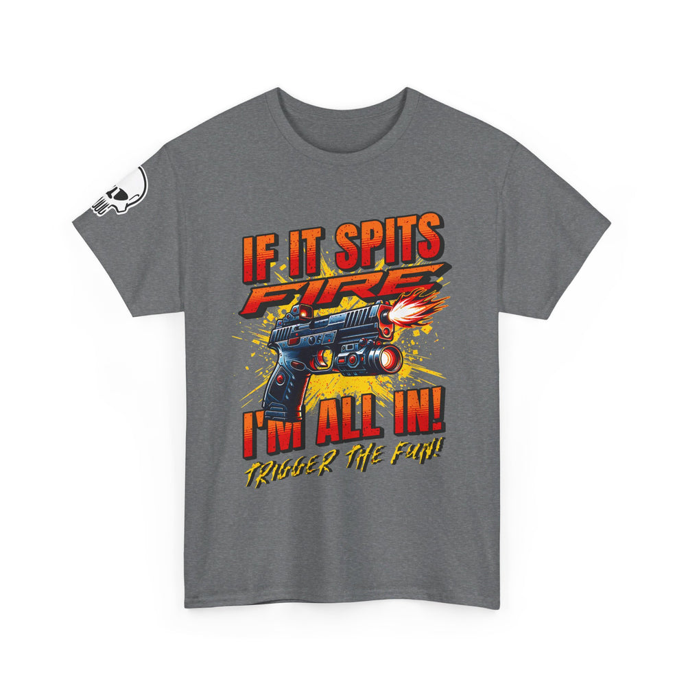 TACTICAL GUN SPITTING FIRE T SHIRT