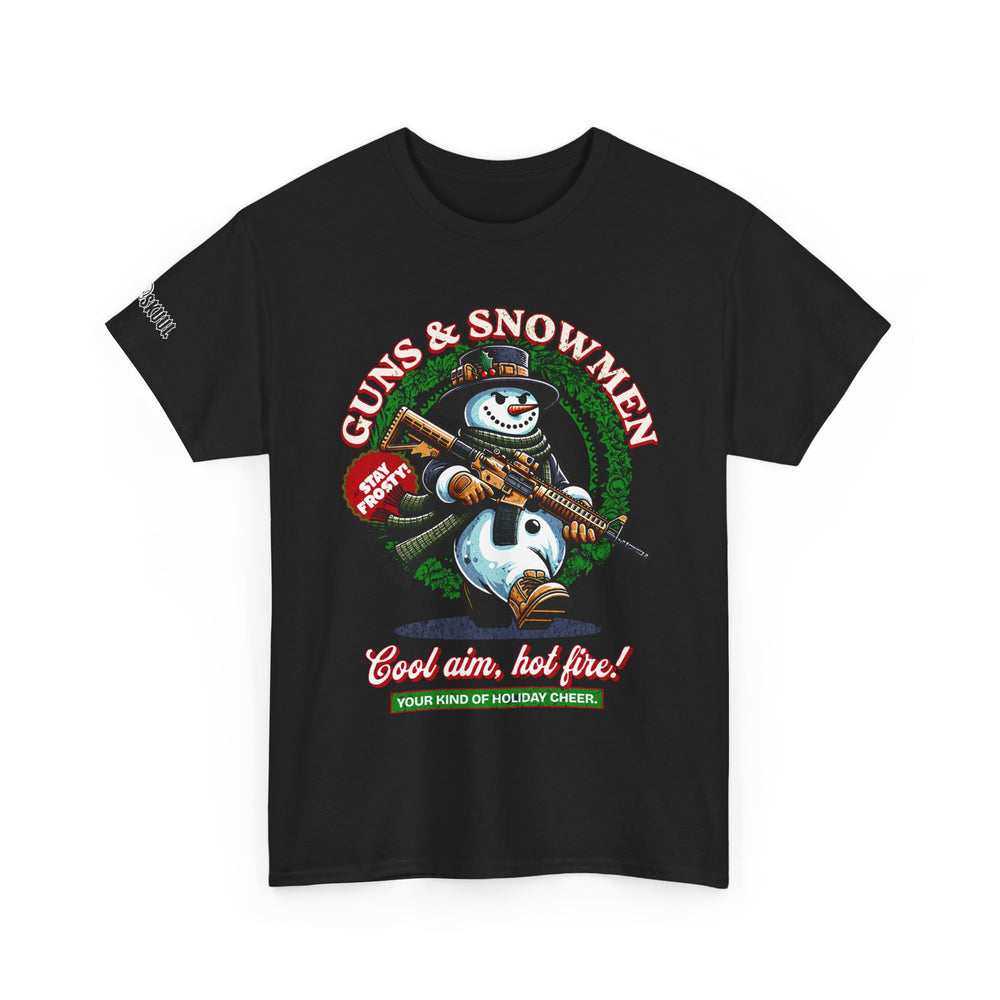 GUNS AND SNOWMEN XMAS T SHIRT