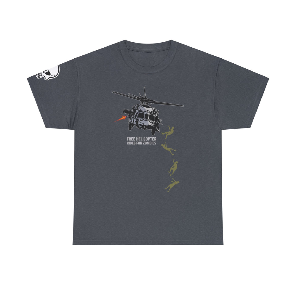 FREE HELICOPTER RIDES FOR ZOMBIES T SHIRT