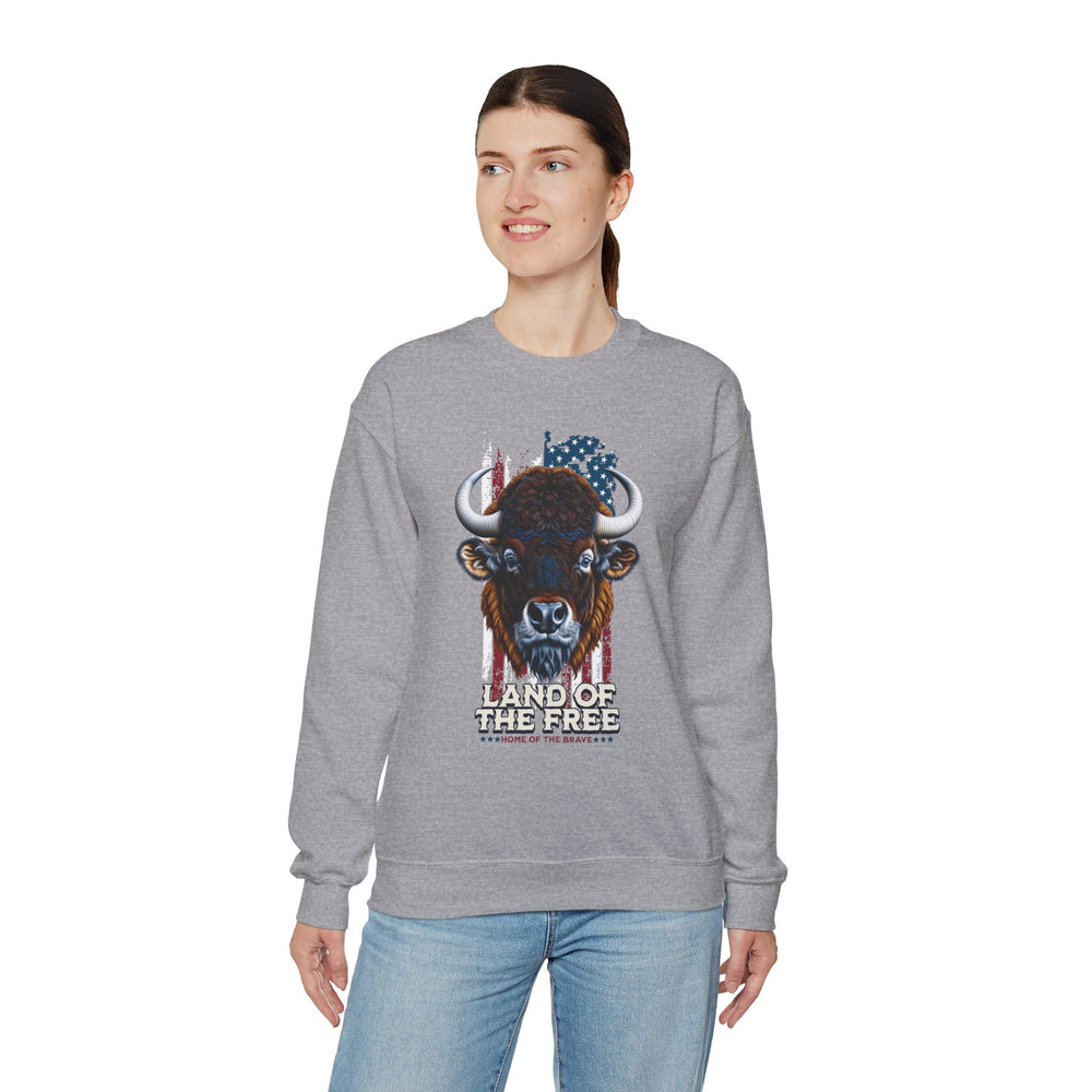 LAND OF THE FREE BISON SWEATSHIRT