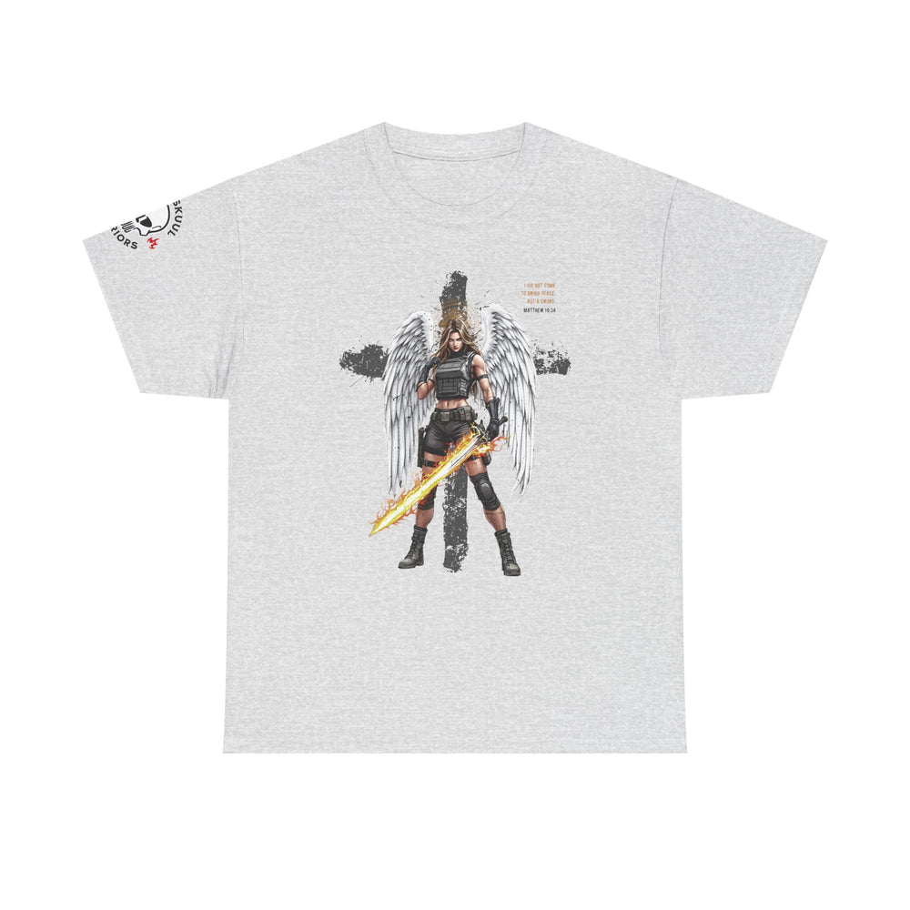 FEMALE ARCHANGEL MATTHEW 10:34 T SHIRT