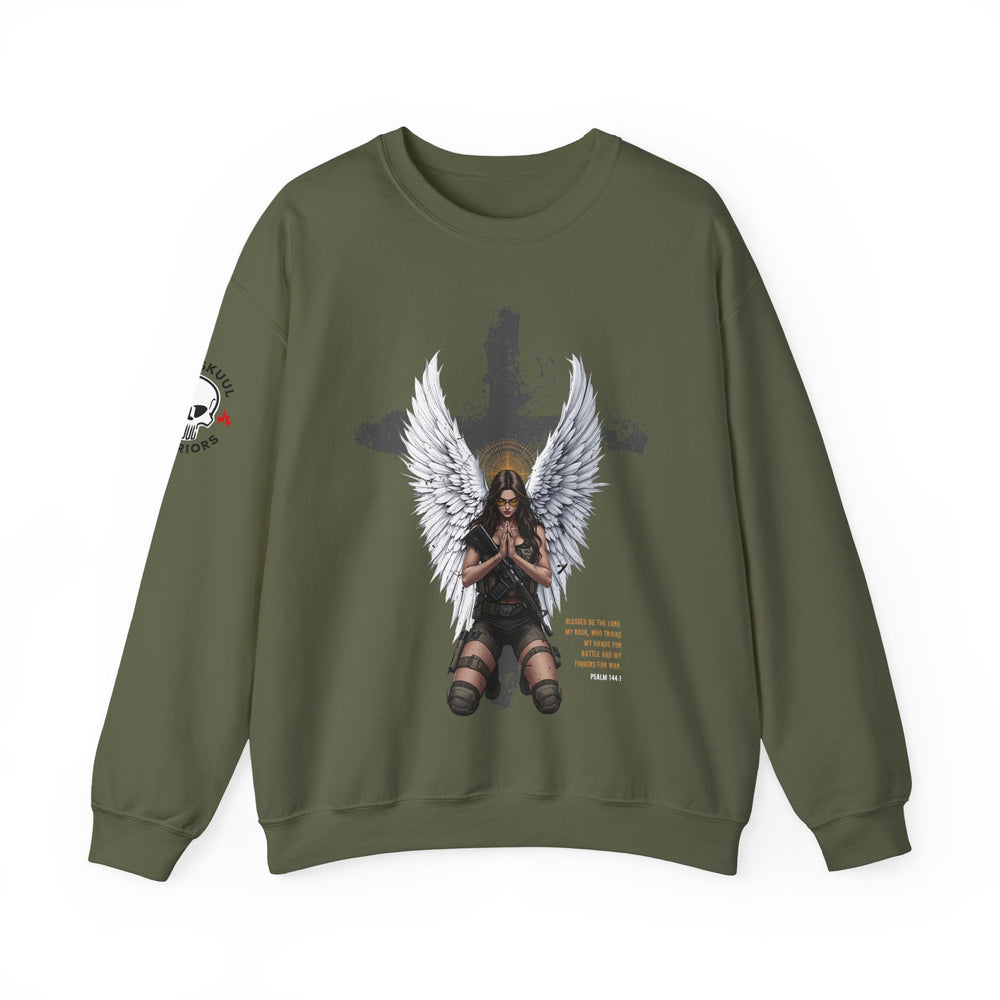FEMALE ARCHANGEL PSALM 144:1 SWEATSHIRT
