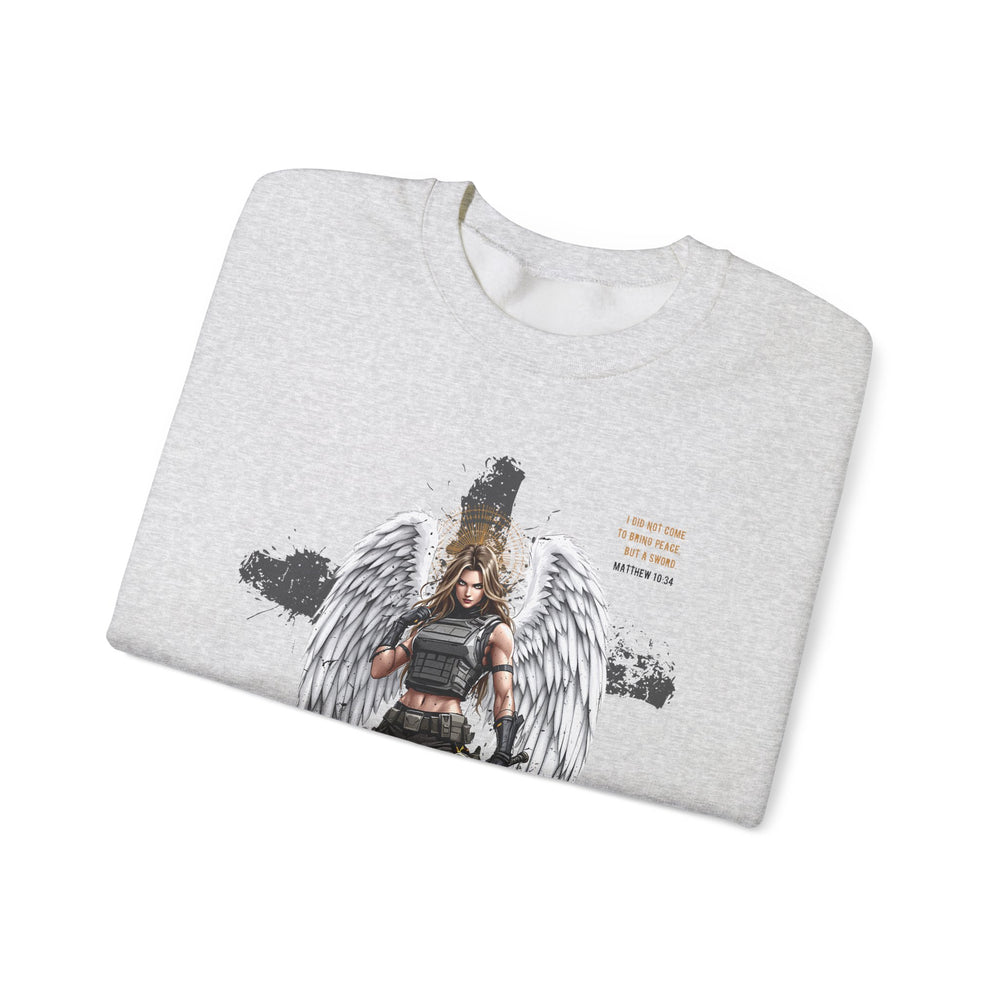 FEMALE ARCHANGEL MATTHEW 10:34 SWEATSHIRT
