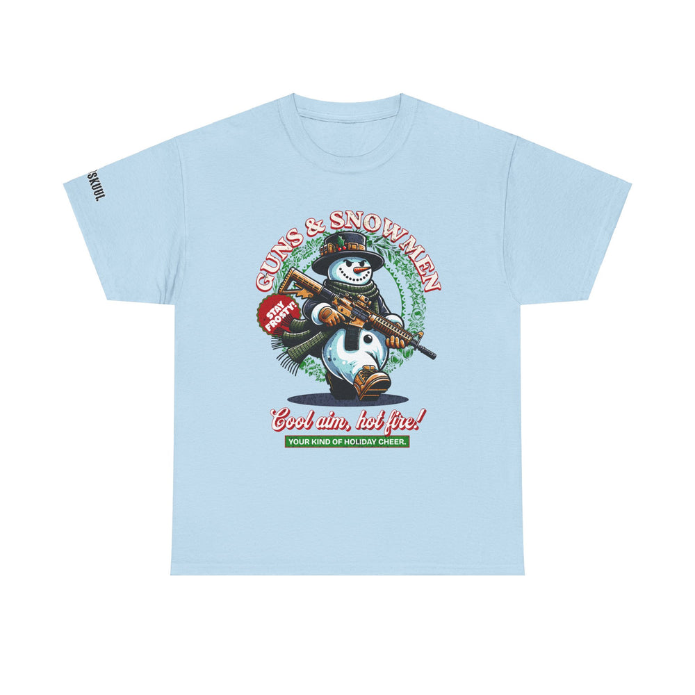 GUNS AND SNOWMEN XMAS T SHIRT